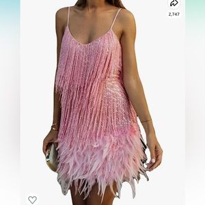 Pink fringe dress! Taylor Swift Eras Dress! Size large fits medium. Sparkles 💖
